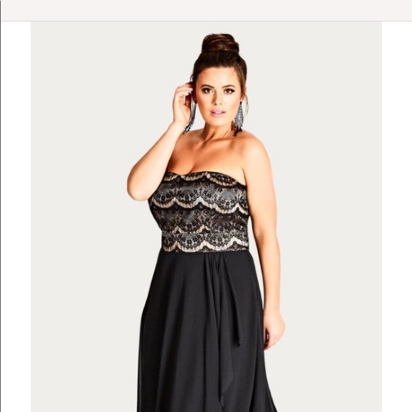 City Chic Dresses & Skirts - Lace Bodice Gown NWT (Strap or Strapless option)